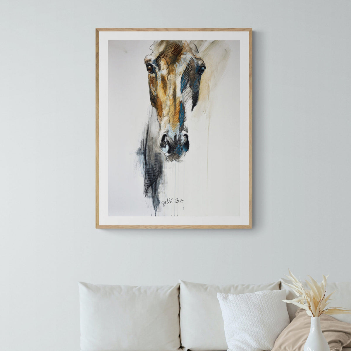 Alert VIII Print - Horse Portrait Painting horse painting by contemporary artist Bénédicte Gelé