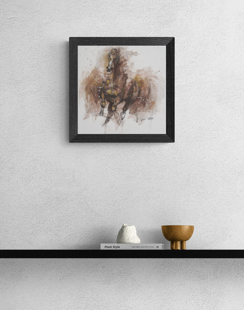 "Run 5p" - Equine Movement Painting Art by Bénédicte Gelé