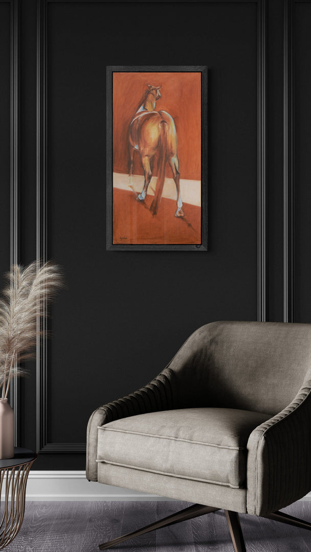 "On the Threshold of Fear" - Full Body Equine Art by Bénédicte Gelé