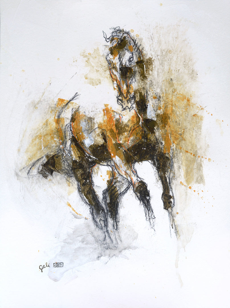 Equine Nude 119t - Full Body Equine Art Painting by Bénédicte Gelé