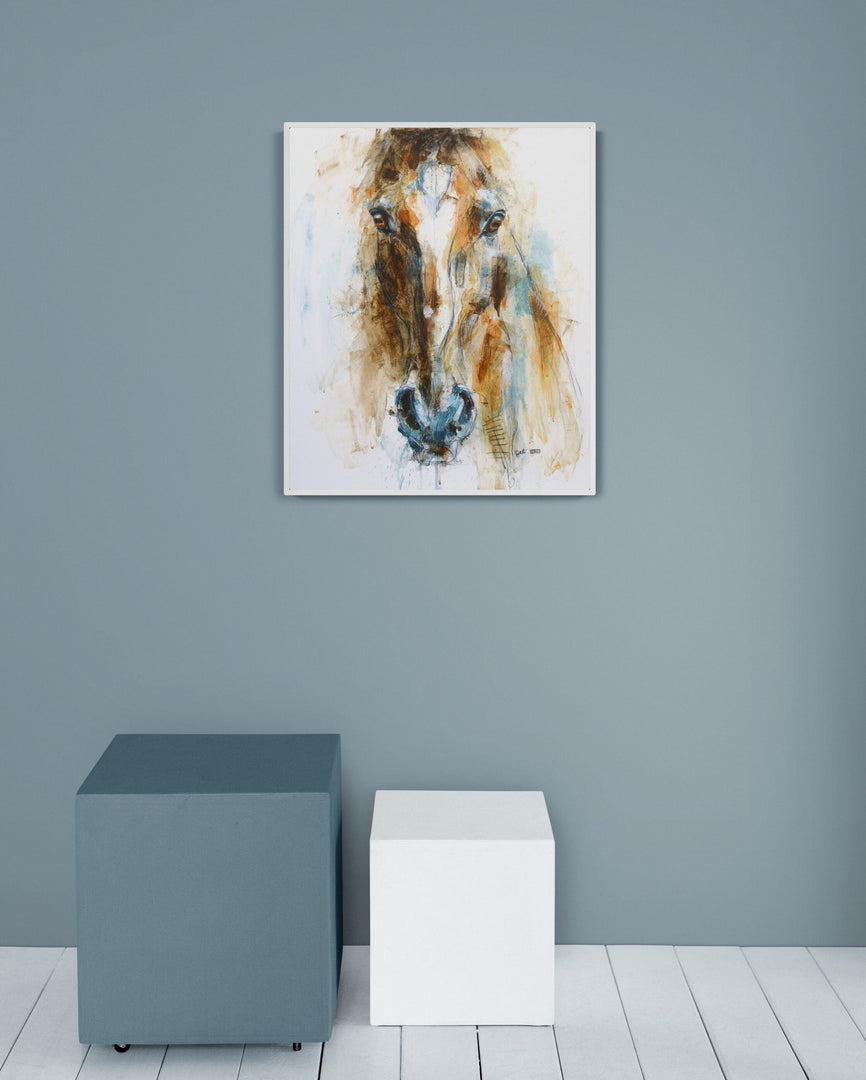 Face to Face 43t - Expressive Horse Portrait by Bénédicte Gelé