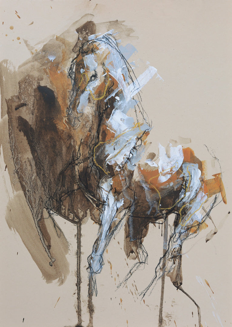 Renewal Series n°1, mixed media painting on paper