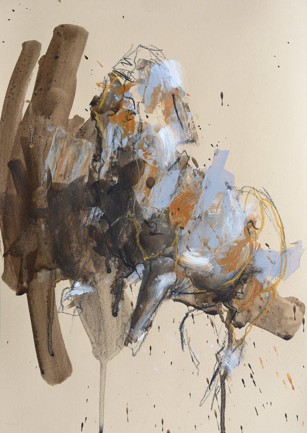 Renewal Series n°2, mixed media painting on paper