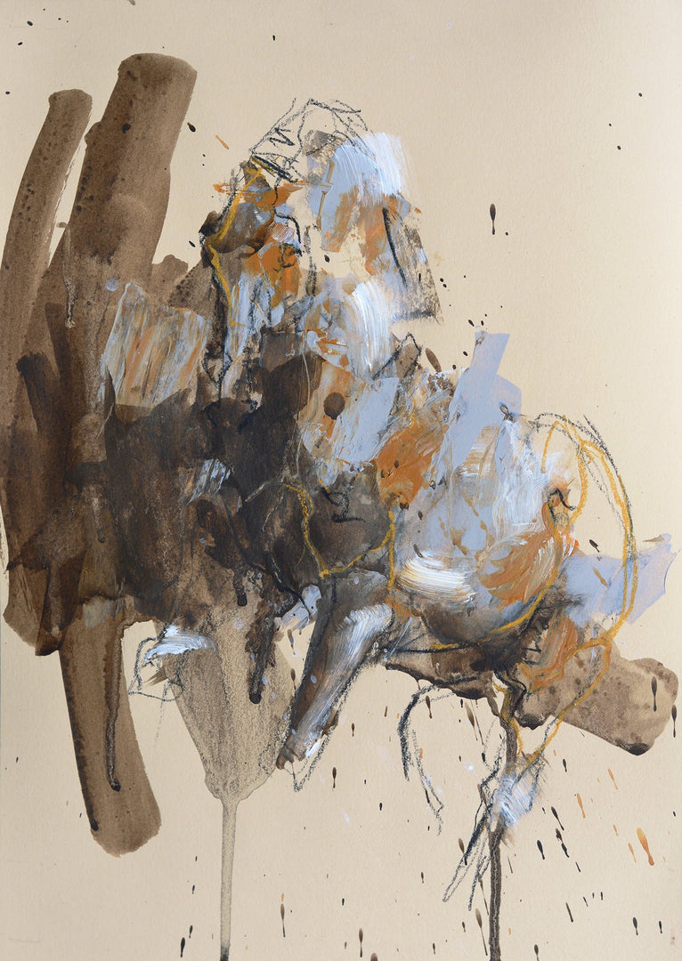 Renewal Series n°2, mixed media painting on paper