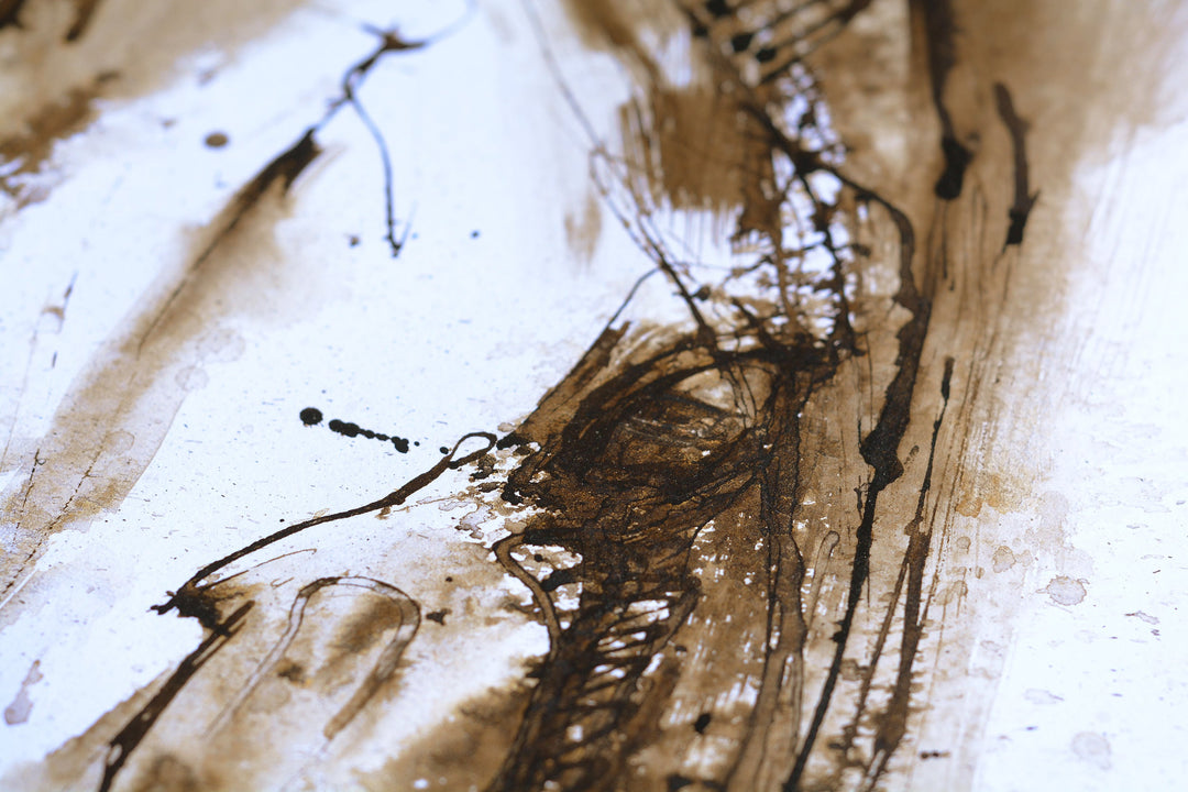 Face to Face 6a - Expressive Ink Equine Portrait Art by Bénédicte Gelé