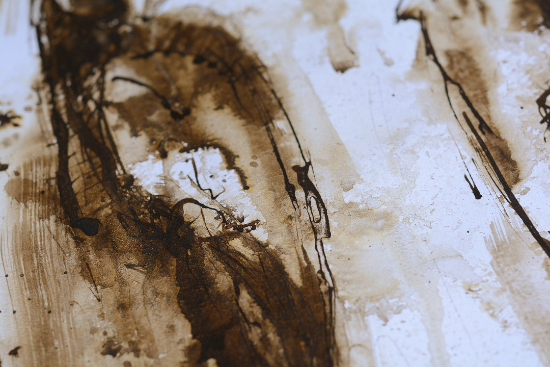Face to Face 6a - Expressive Ink Equine Portrait Art by Bénédicte Gelé