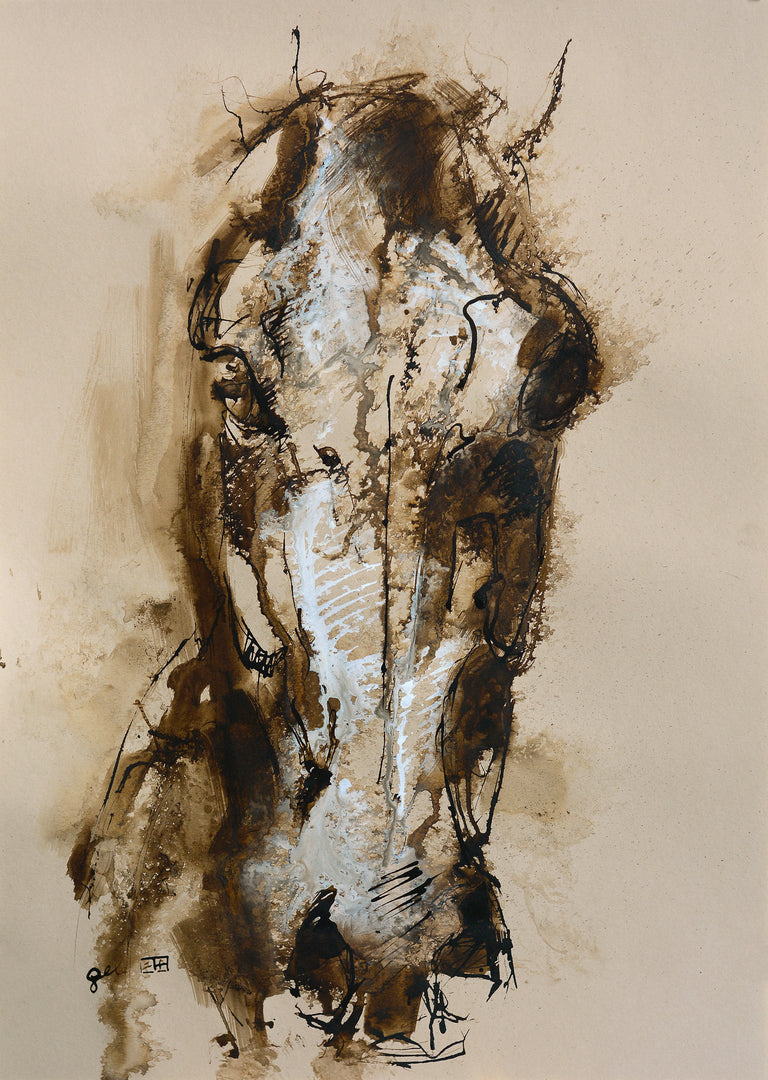 face to face 7a horse painting ink