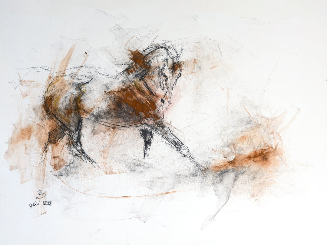 Open Heart horse motion painting
