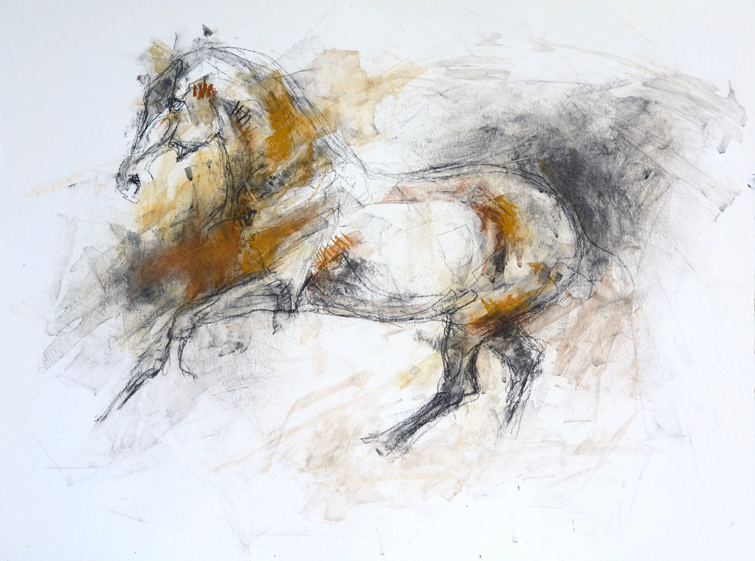 Equine Nude 12p - Expressive body horse painting in motion by Bénédicte Gelé