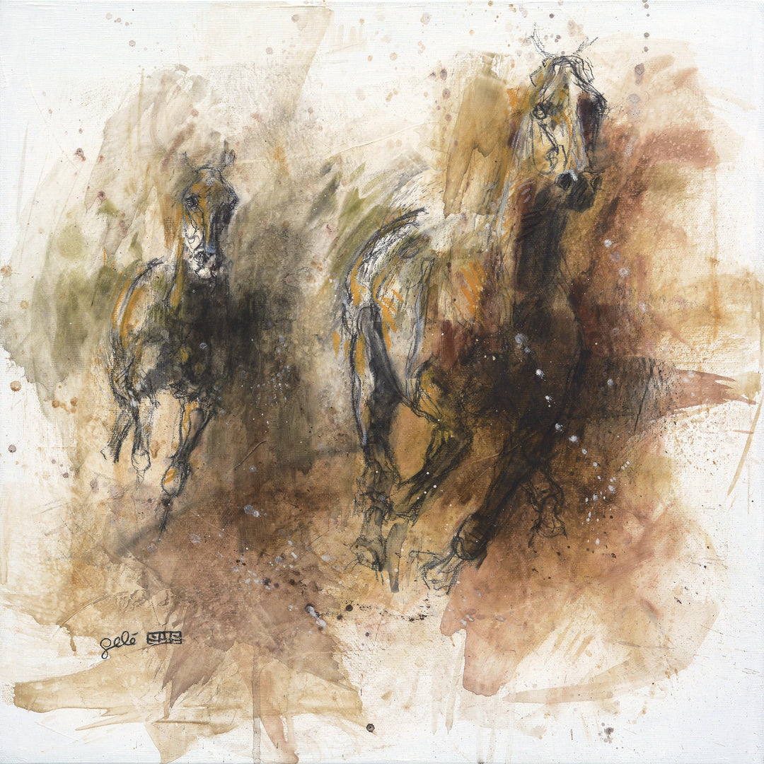 Run 1p - Equine Movement Pastels Art by Bénédicte Gelé