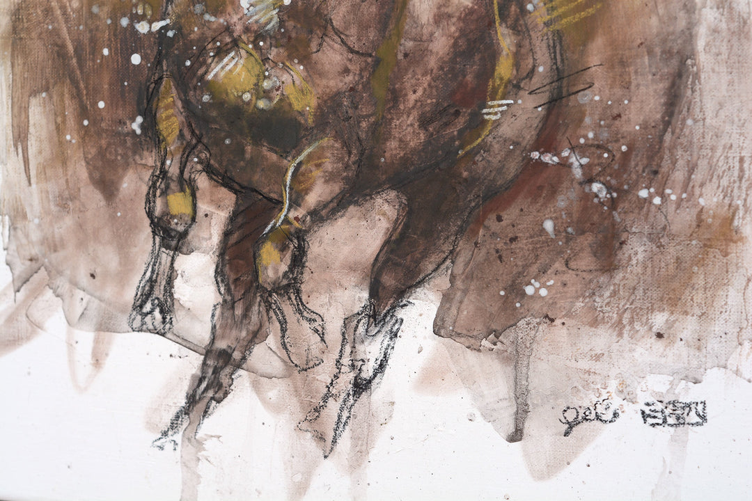 "Run 5p" - Equine Movement Painting Art by Bénédicte Gelé