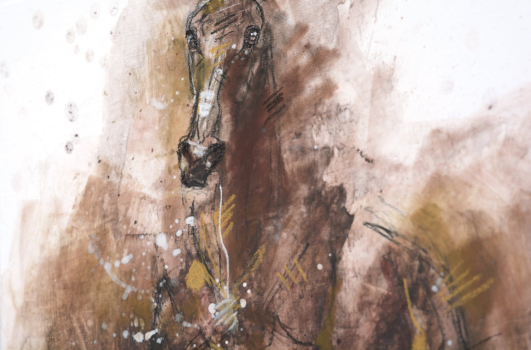 "Run 5p" - Equine Movement Painting Art by Bénédicte Gelé