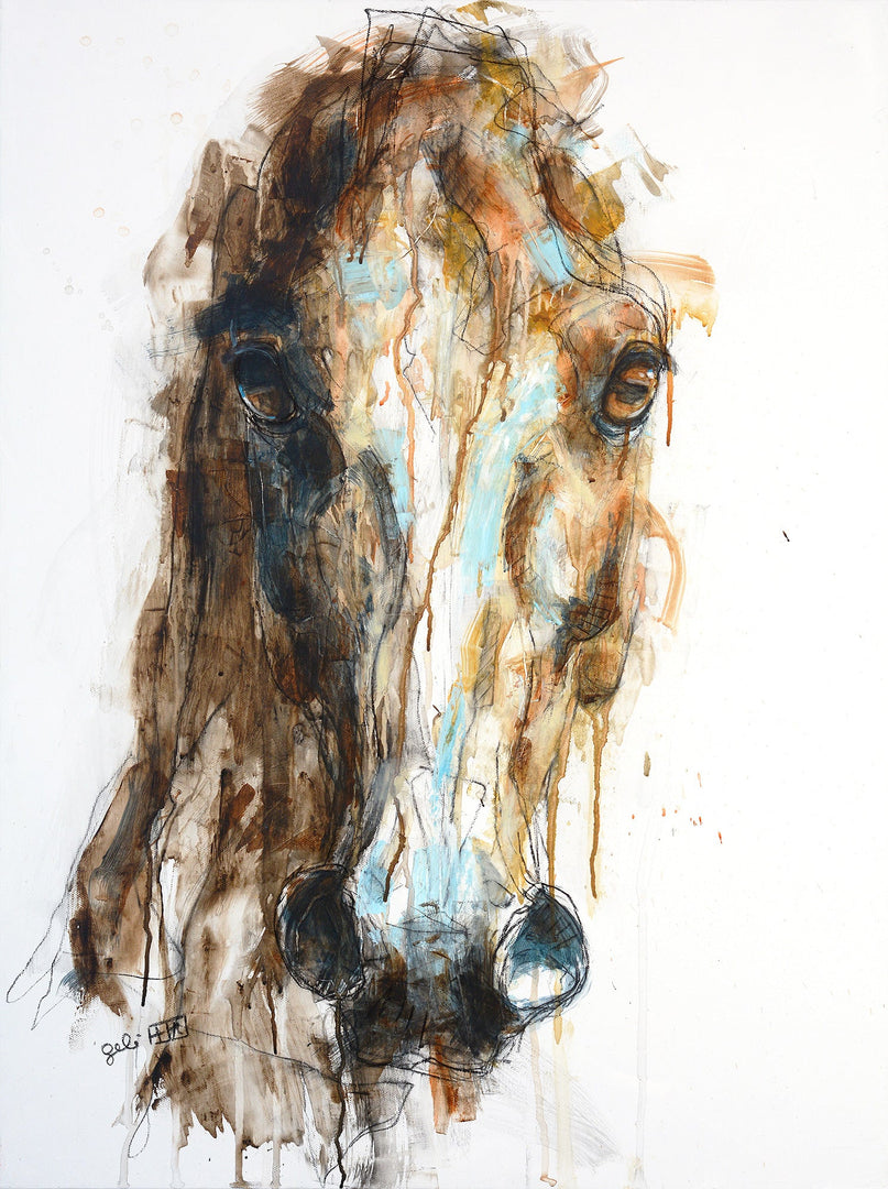 The Shadow Part, Horse head painting by Bénédicte Gelé