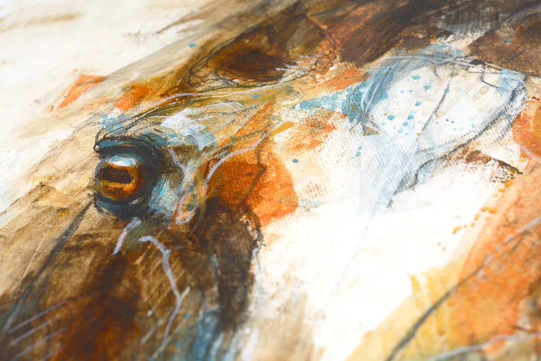 Face to Face 43t - Expressive Horse Portrait by Bénédicte Gelé