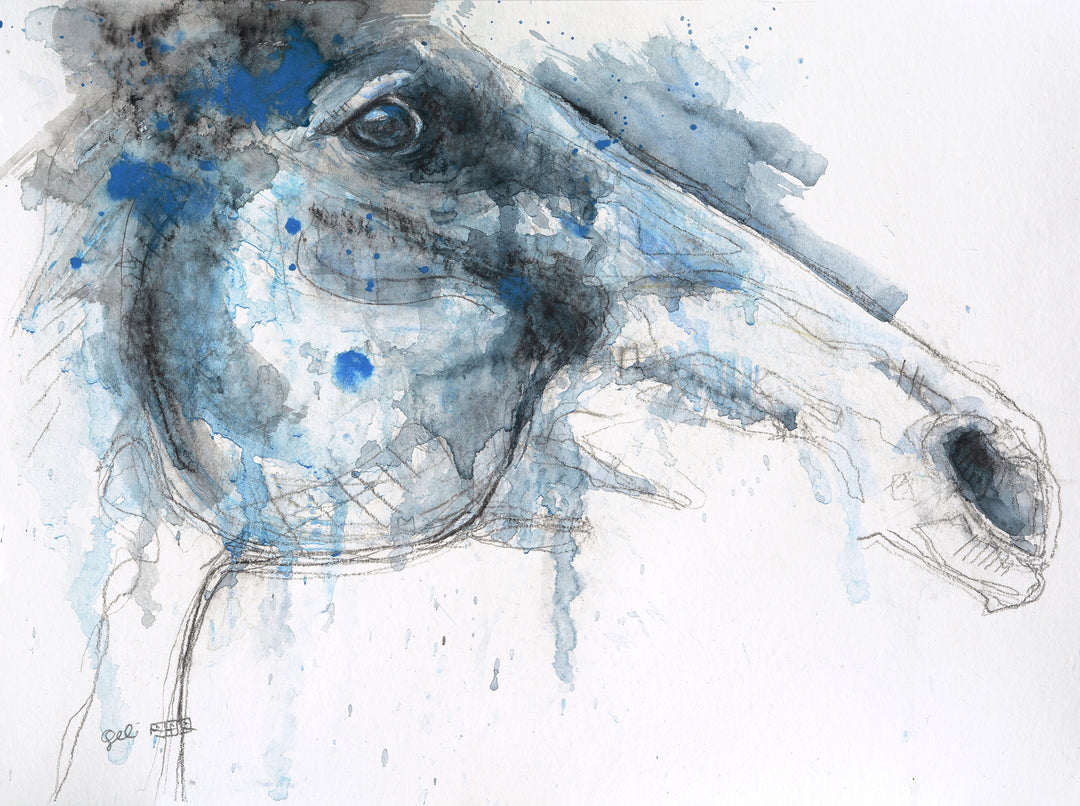 Expression 19t - Expressive Horse Portrait by Bénédicte Gelé