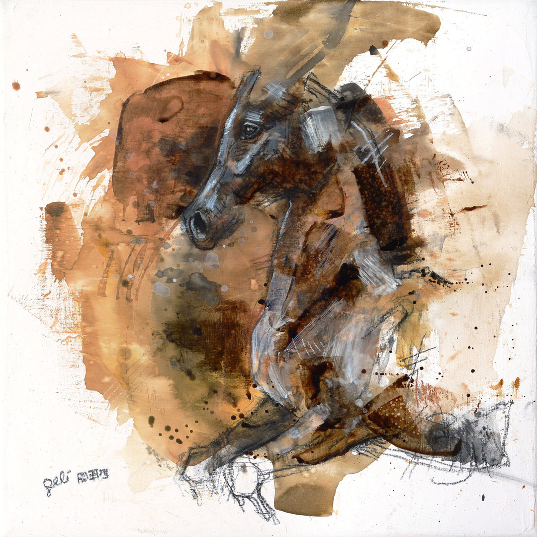 Equine Nude 150t - Expressive Full Body Equine Art by Bénédicte Gelé
