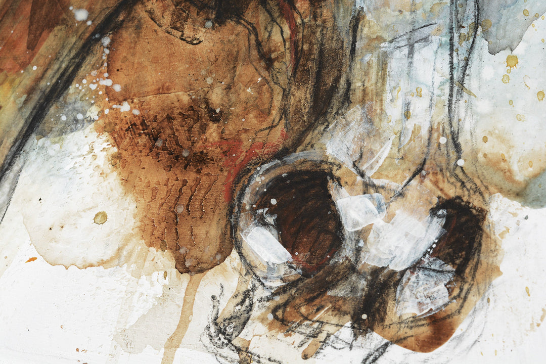 Face to Face 73t - Expressive Equine Portrait Art by Bénédicte Gelé
