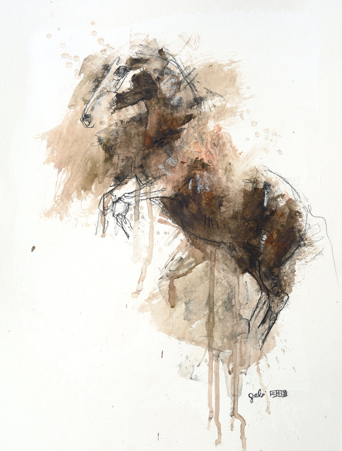 Day 21 - Equine Nude 170t - Horse painting horse painting by contemporary artist Bénédicte Gelé