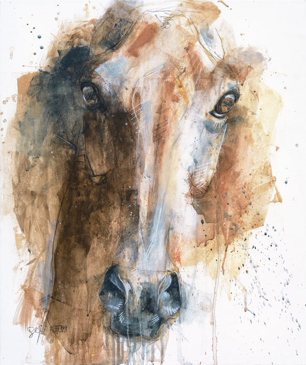 Face to Face 82t - Frontal equine portrait by Bénédicte Gelé