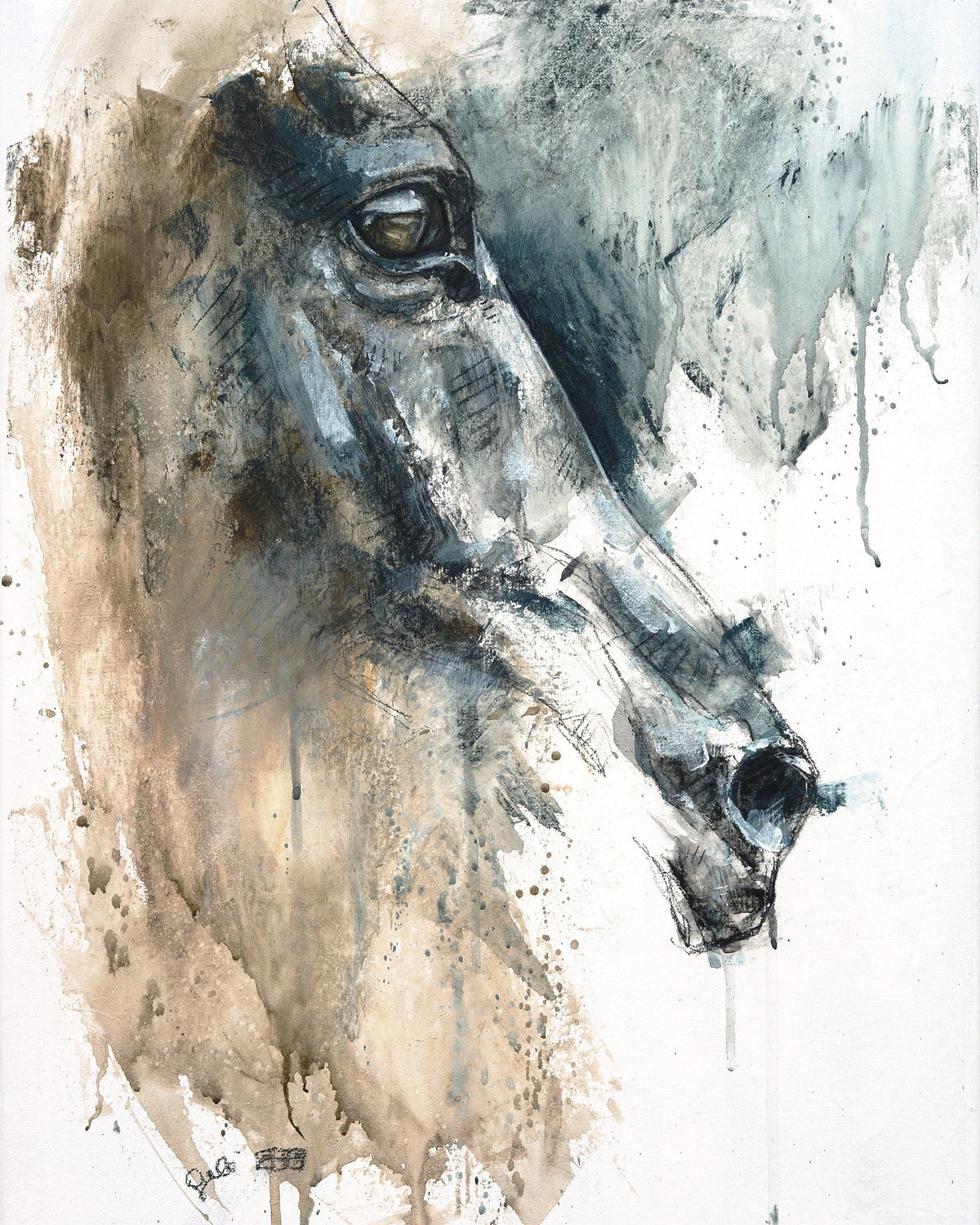 Expression 45t - Horse Head Painting horse painting by contemporary artist Bénédicte Gelé