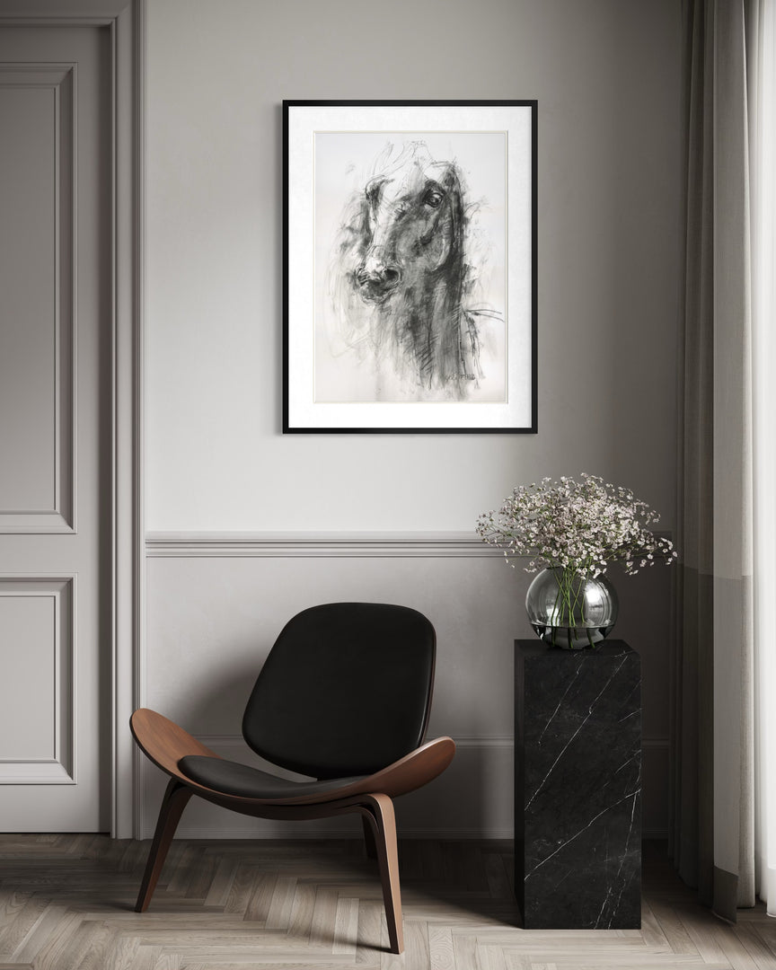 Expression 8p - Horse Portrait Painting horse painting by contemporary artist Bénédicte Gelé