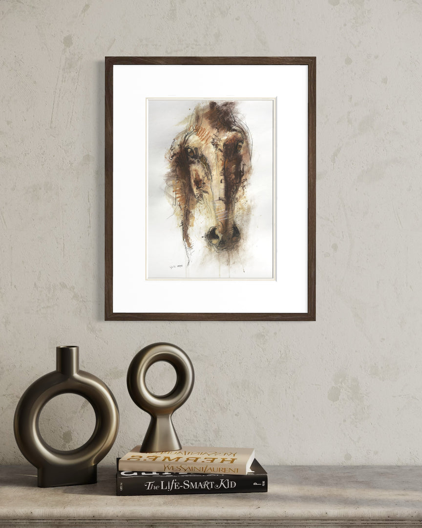 Face to Face 15p - Horse Head painting horse painting by contemporary artist Bénédicte Gelé