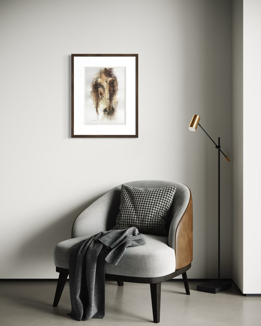 Face to Face 15p - Horse Head painting horse painting by contemporary artist Bénédicte Gelé