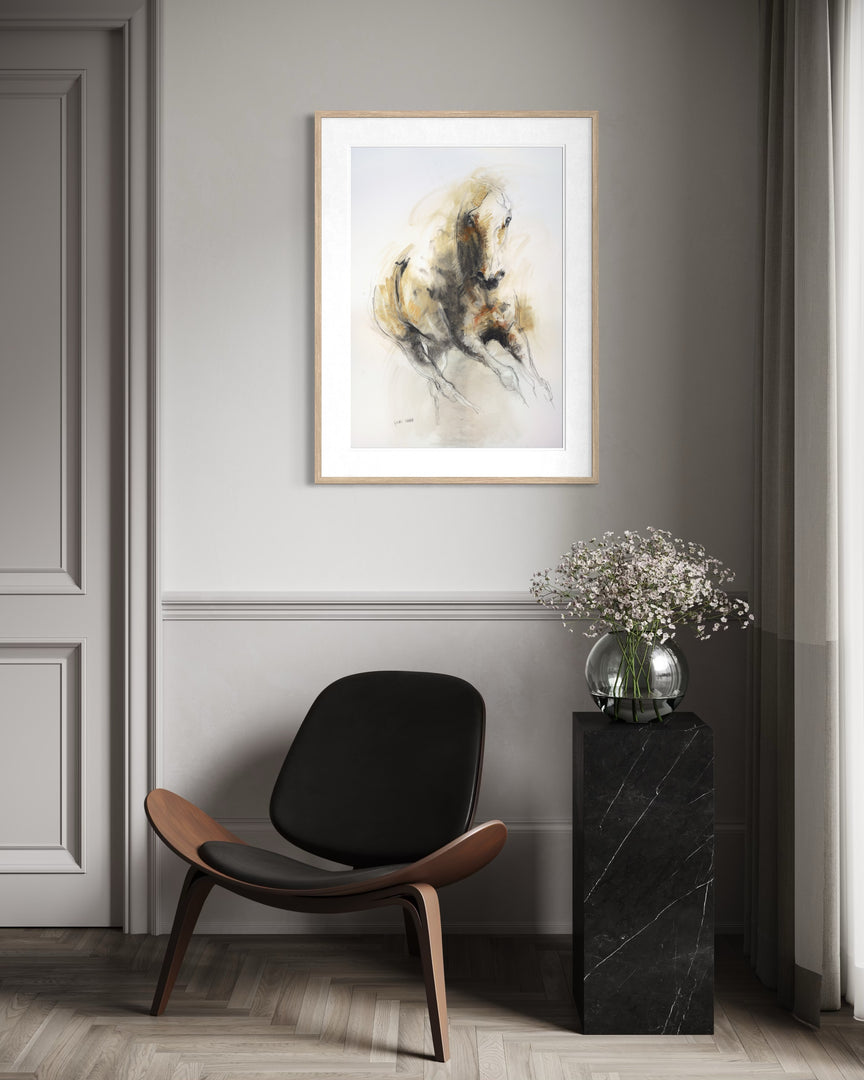 Raw Equine 2p - Horse Drawing horse painting by contemporary artist Bénédicte Gelé