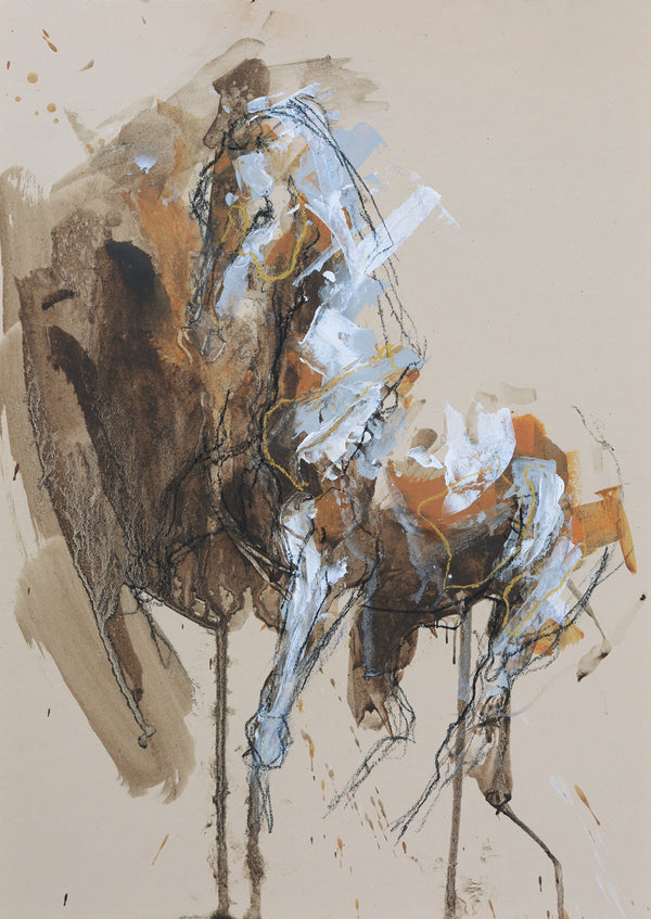 Renewal 1, mixed media painting on paper