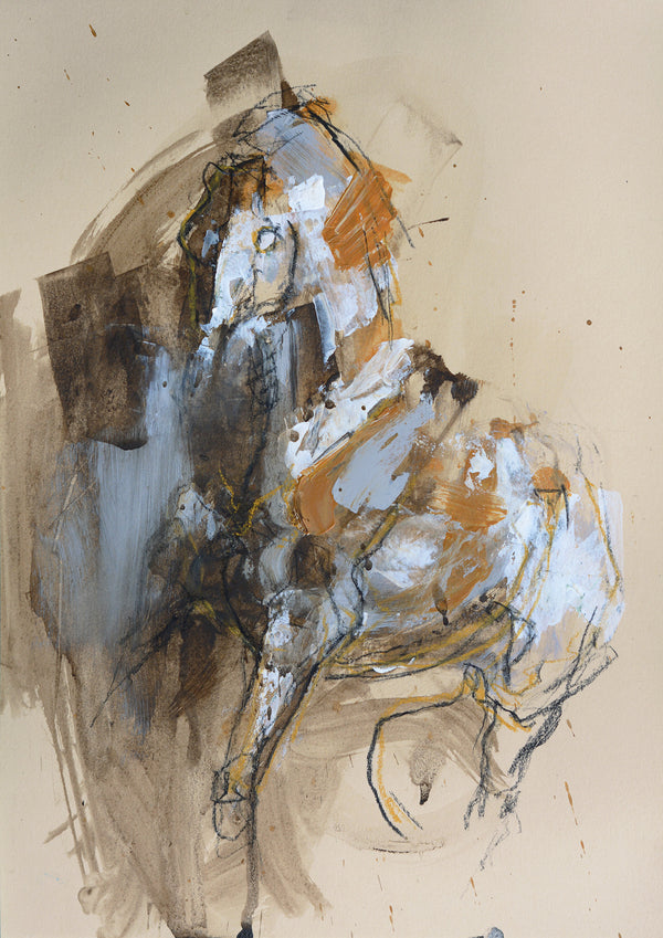 Renewal 3, mixed media painting on paper