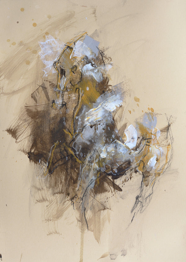 Renewal 5, mixed media painting on paper