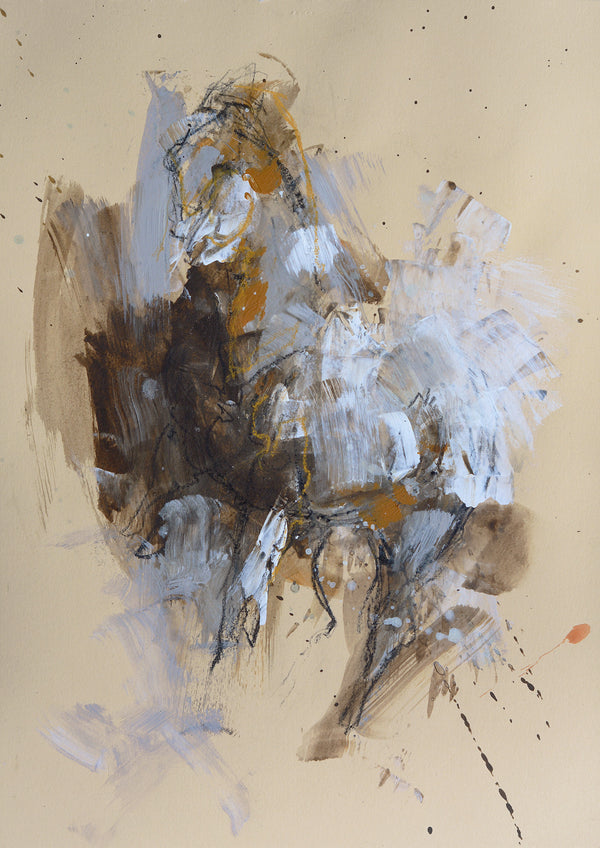 Renewal 6, mixed media painting on paper