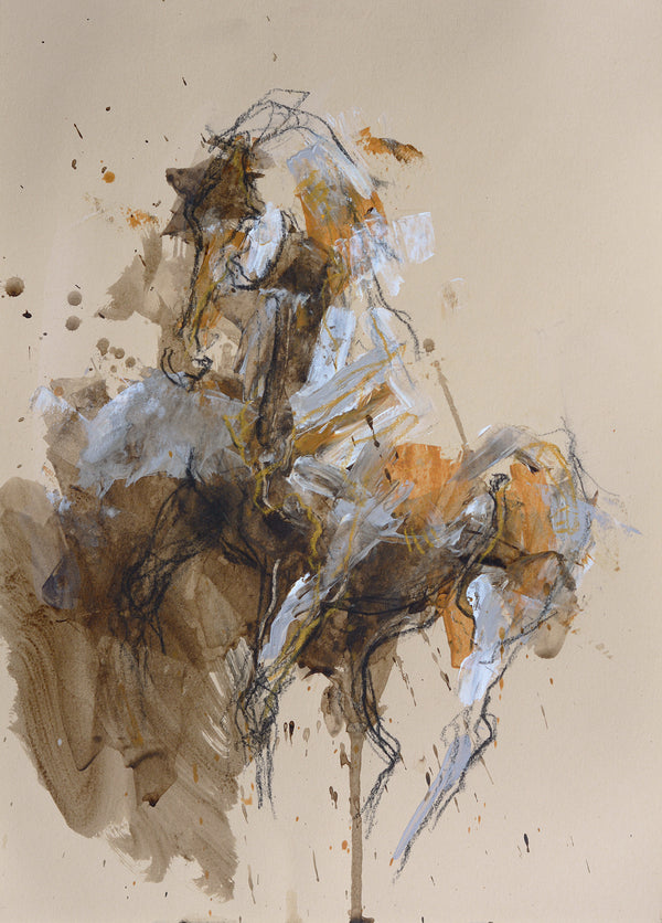 Renewal 7, mixed media painting on paper