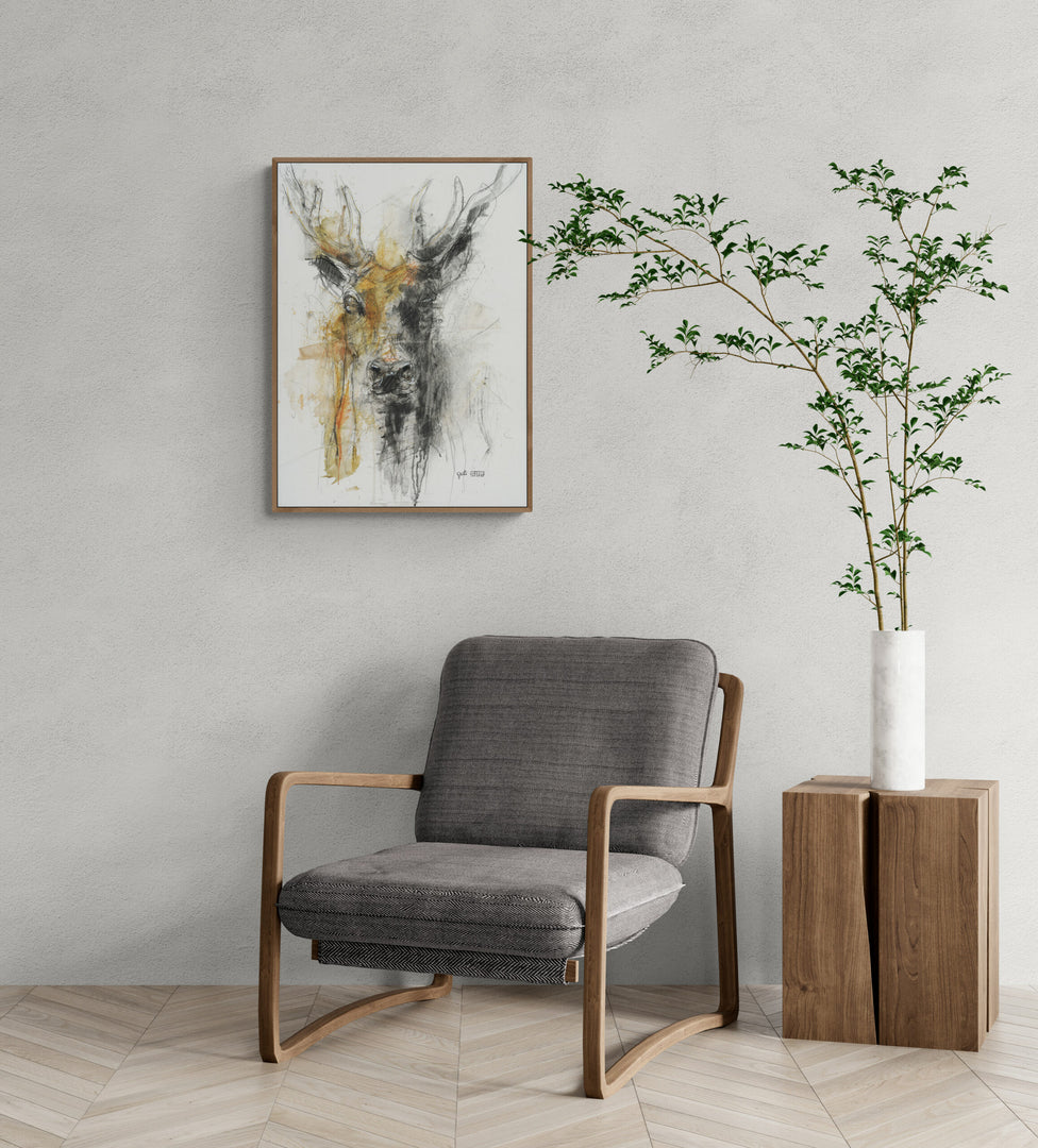 Deer - Contemporary Animal Painting horse painting by contemporary artist Bénédicte Gelé