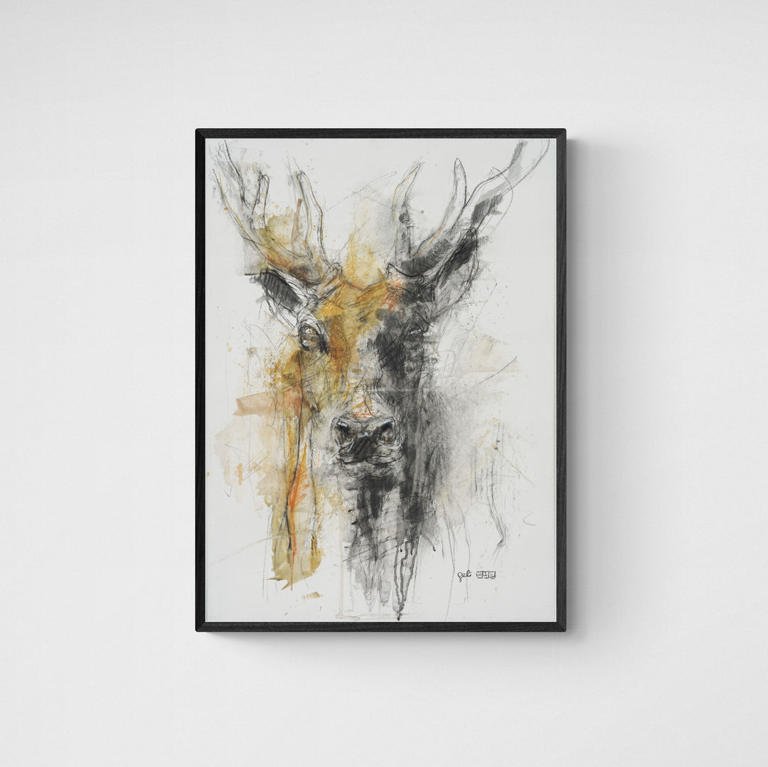 Deer - Contemporary Animal Painting horse painting by contemporary artist Bénédicte Gelé