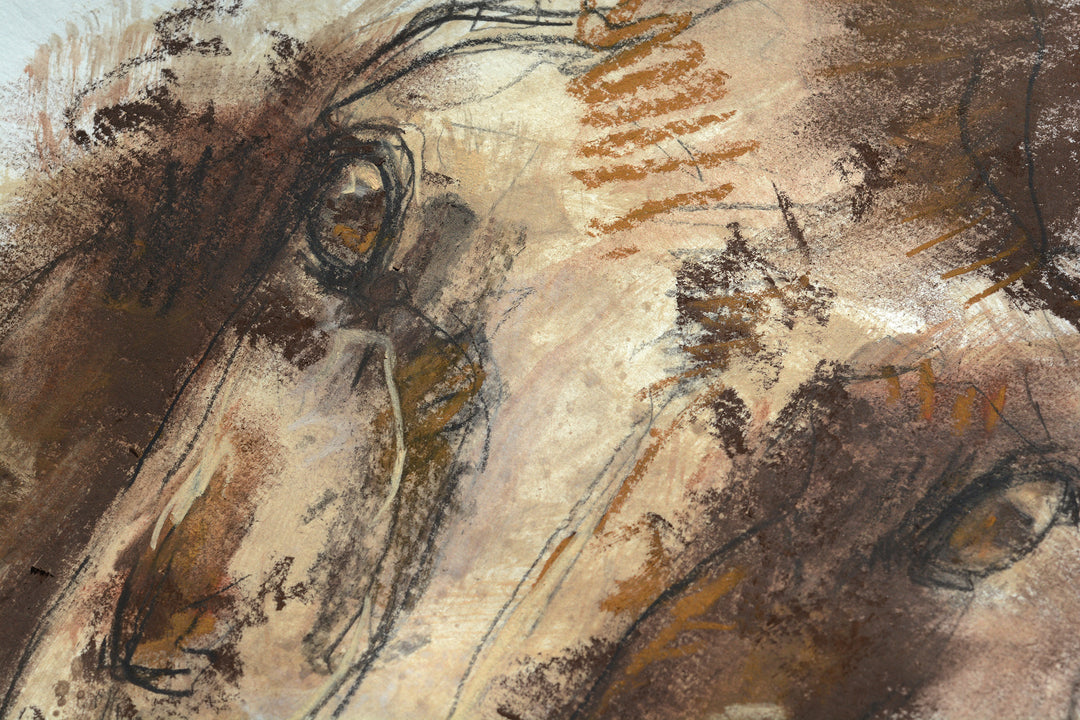 Face to Face 15p - Horse Head painting horse painting by contemporary artist Bénédicte Gelé