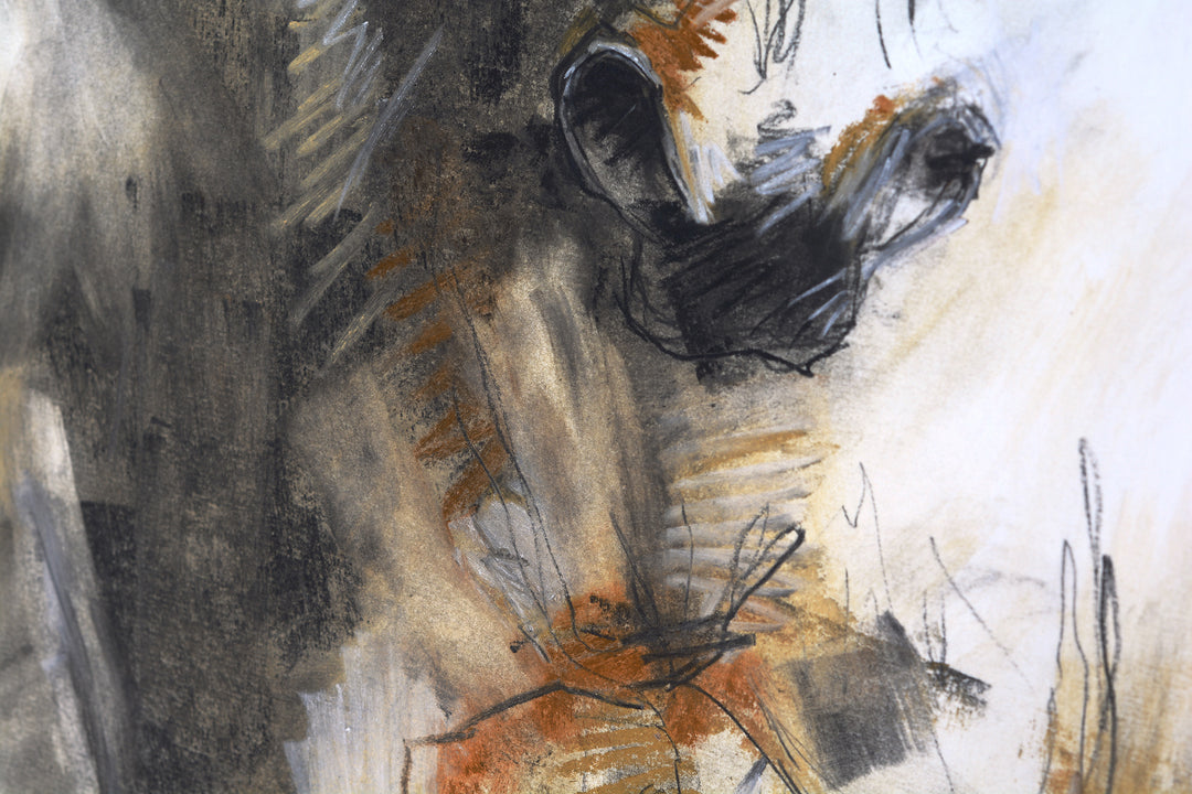 Raw Equine 2p - Horse Drawing horse painting by contemporary artist Bénédicte Gelé