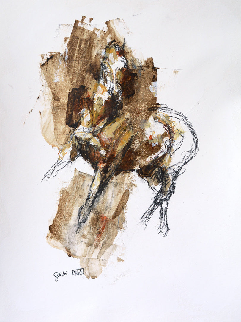 Equine Nude 116t - Full Body Equine Painting Art by Bénédicte Gelé