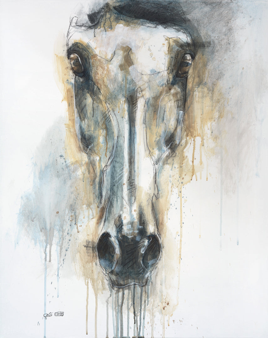 Face to Face 84t - Horse Portrait Painting