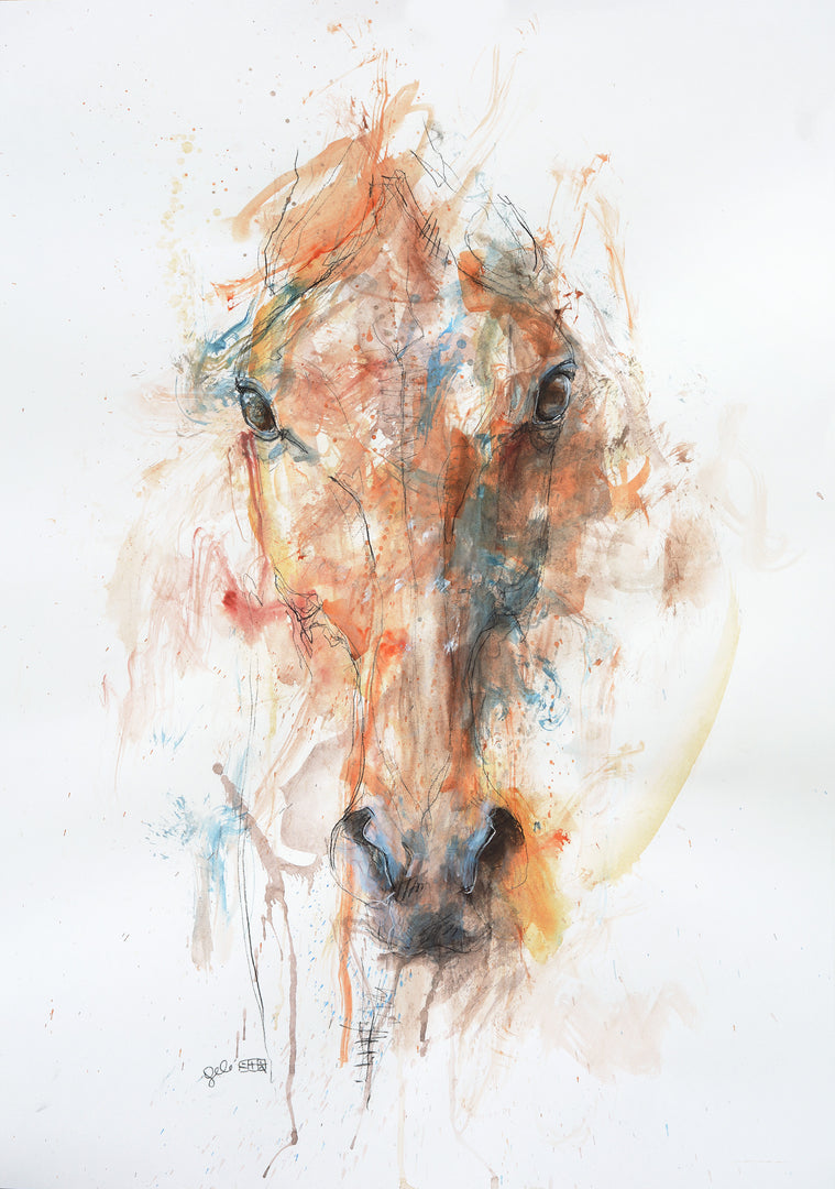Face to face 86t - Horse Portrait Painting