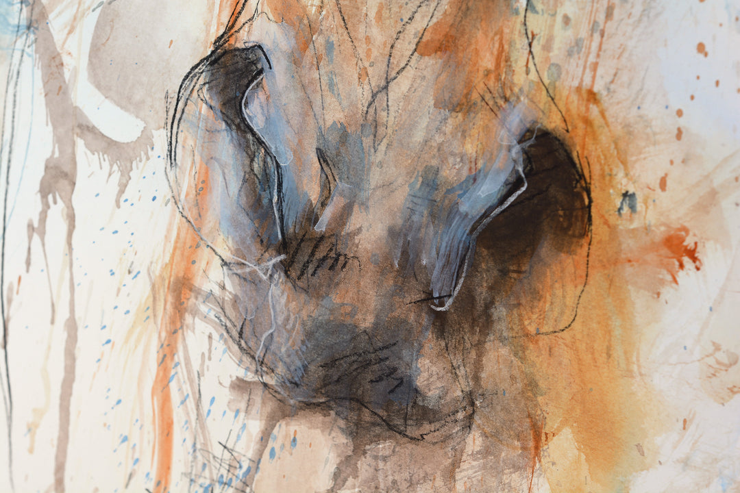 Face to face 86t - Horse Portrait Painting