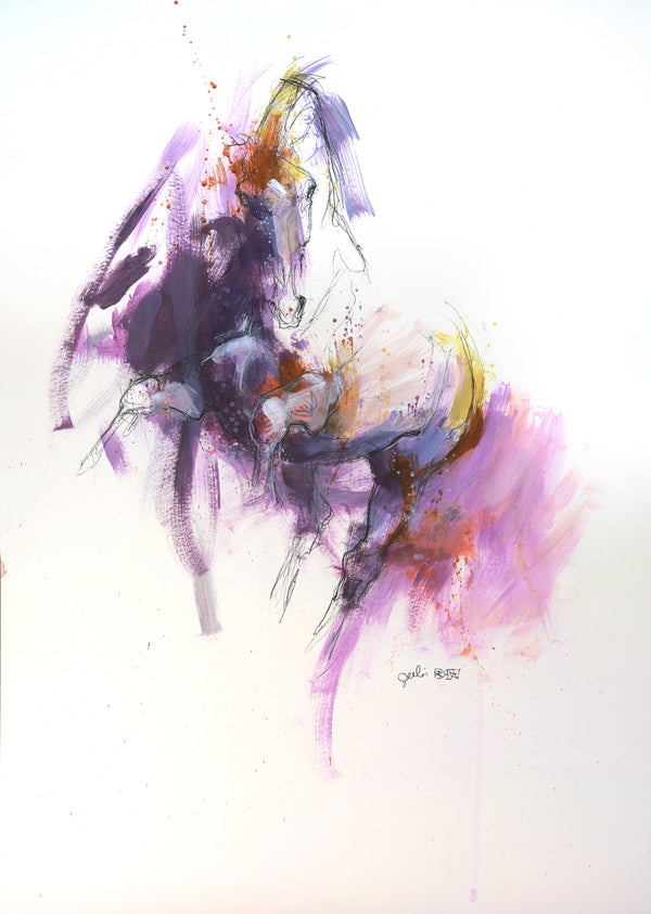 Raw Equine 5t - Horse Portrait Painting horse painting by contemporary artist Bénédicte Gelé