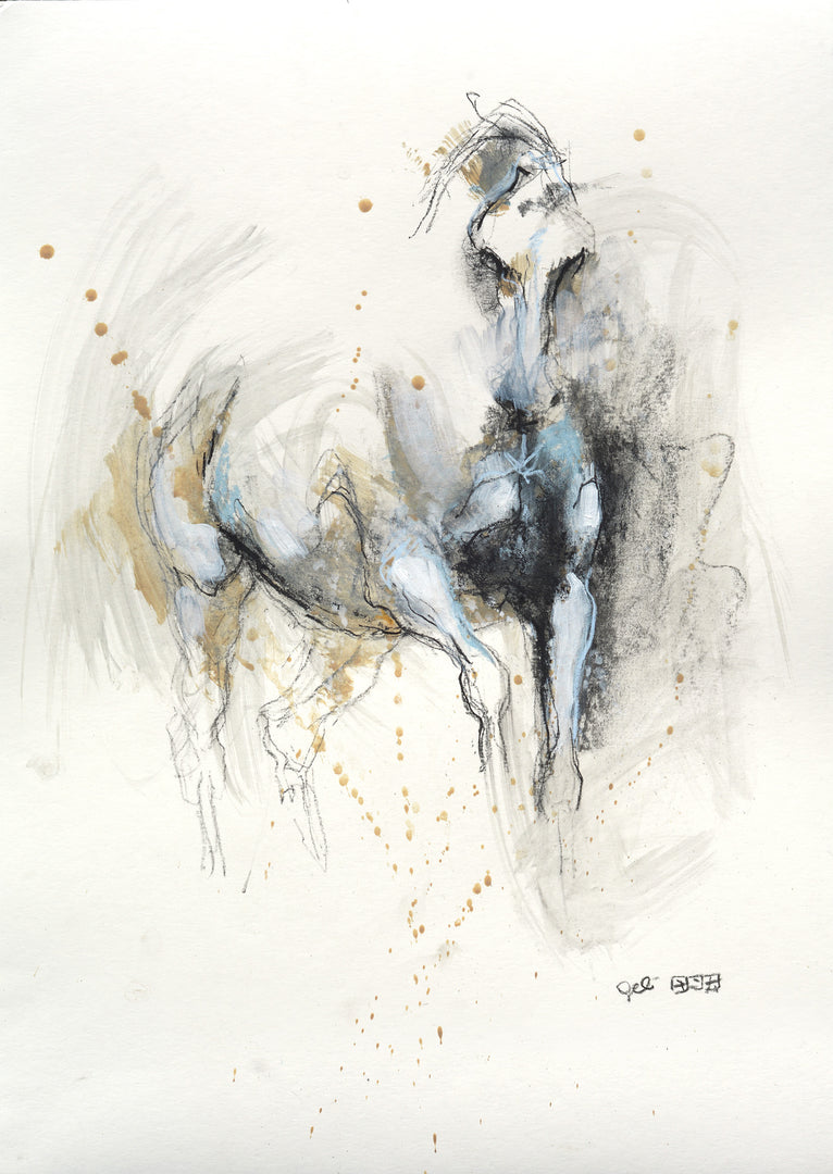 Raw Equine 7t - Horse painting horse painting by contemporary artist Bénédicte Gelé
