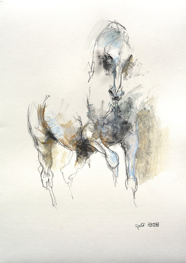 Raw Equine 8t - Horse painting horse painting by contemporary artist Bénédicte Gelé