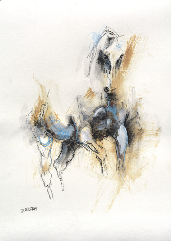 Raw Equine 9t - Horse painting horse painting by contemporary artist Bénédicte Gelé