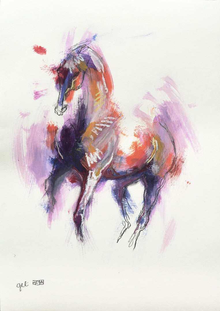 Raw Equine 10t - Horse painting horse painting by contemporary artist Bénédicte Gelé