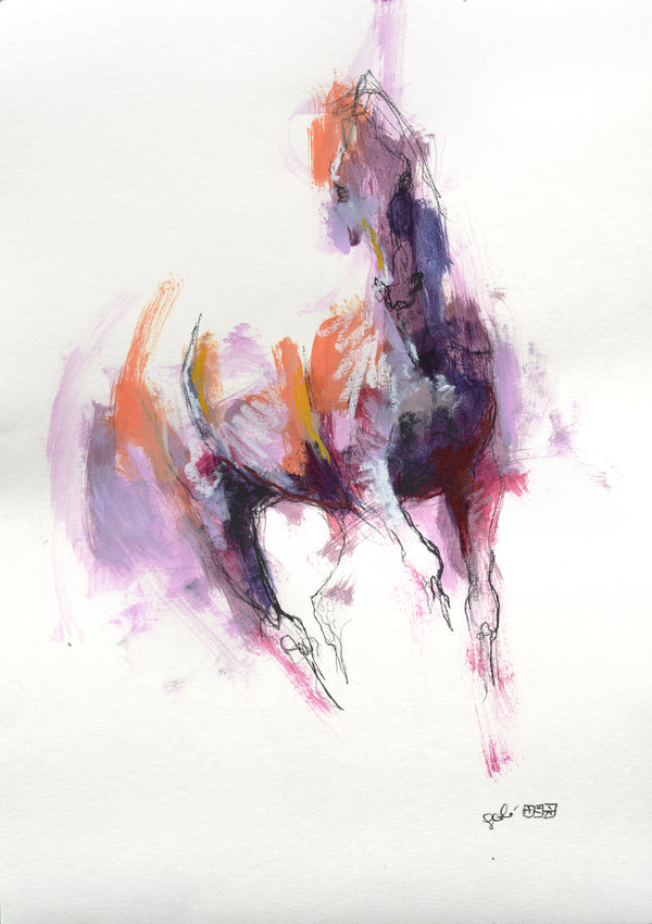 Raw Equine 11t - Horse painting horse painting by contemporary artist Bénédicte Gelé