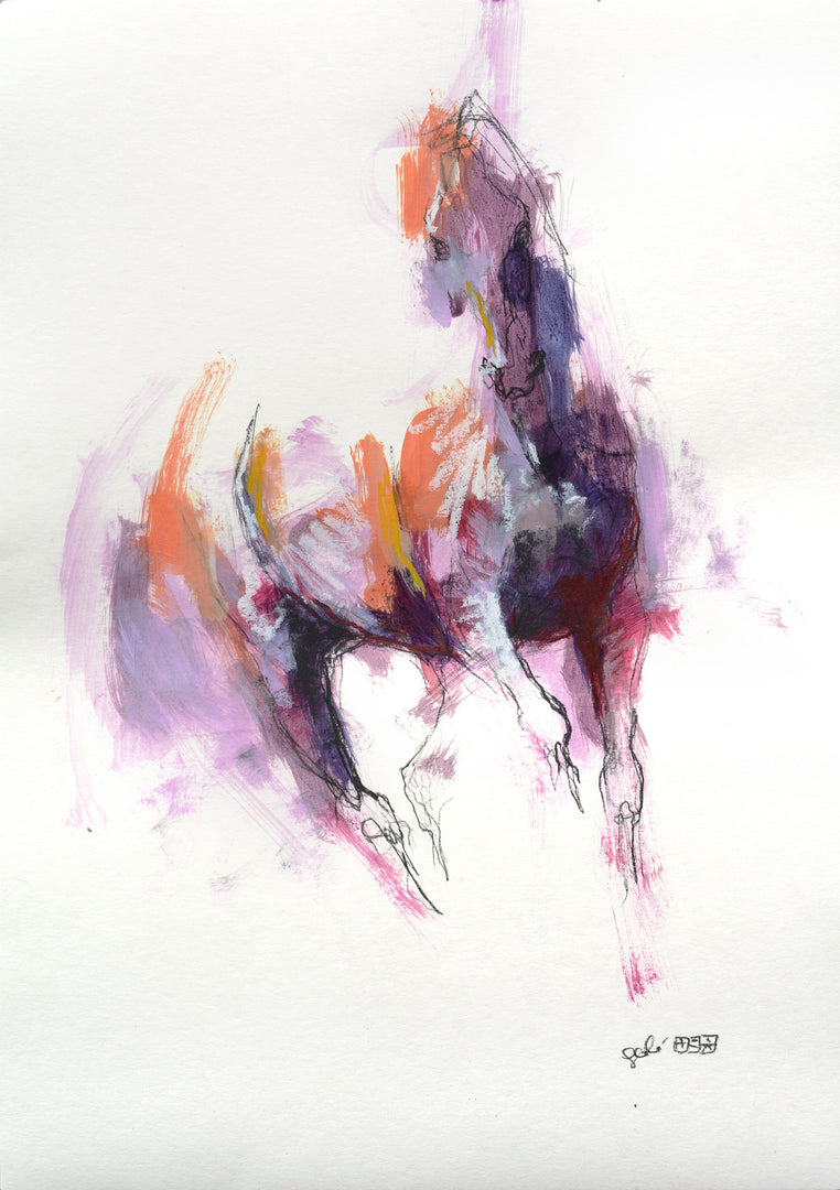 Raw Equine 11t - Horse painting horse painting by contemporary artist Bénédicte Gelé