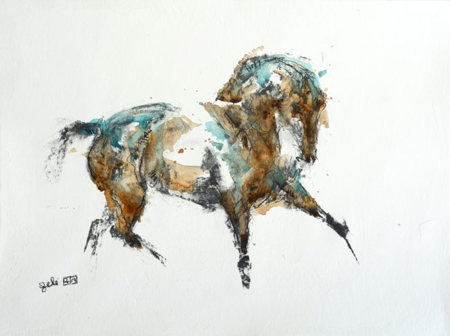 trotting horse drawing