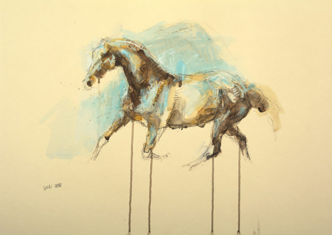 Horse painting on paper